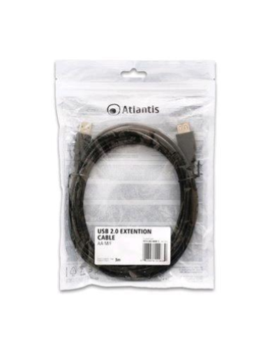 ATLANTIS CAVO PROLUNGA USB-2.0 TIPO A MASCHIO/FEMMINA 3 MT NERO